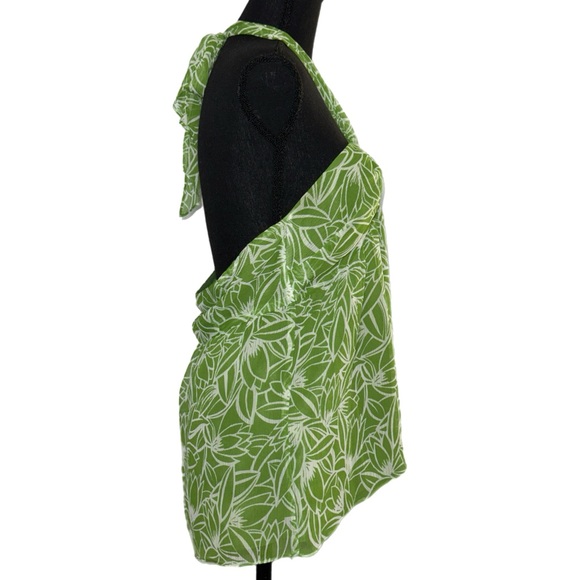 Ann Taylor Loft - Green Floral Halter Top - Size 10 - Picture 5 of 9